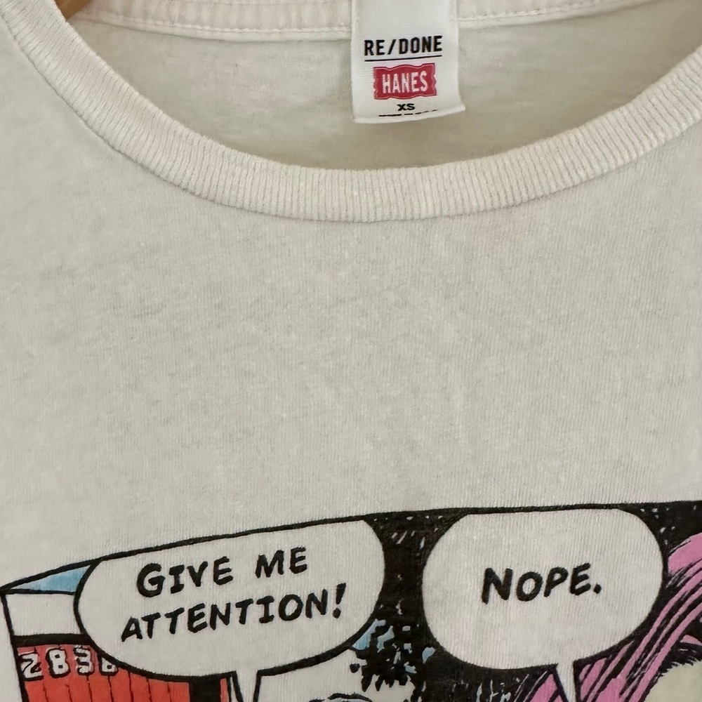 Re/Done White Graphic Tee with Pop Art Design - Picture 4 of 4